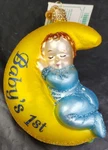 Old World Christmas Dreamtime Boy Baby's 1ST Glass Ornament Colorful - Nos. Fixed Price $19.99.