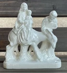 Flight Into Egypt Nativity Figurine Mary Joseph Baby Jesus Donkey 6" Porcelain. Fixed Price $28.00.