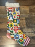 Vintage Quilted Christmas Stockings Santas & Snowman Train Tree Angel. Fixed Price $7.97.