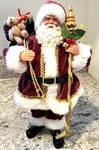 New Merry Brite Santa Claus Christmas 10.5 Toy Sack Figure Velvet Suit Gold. Fixed Price $19.99.