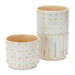 Melrose Blush Patterned Stacking Pot Set Of 3 Planter, Dolomite. Fixed Price $43.99.