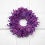 Layered Feather Christmas Wreath - 10" Purple Unlit. Fixed Price $25.19.