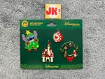 New Disneyland Paris Stitch 4 Pin Set Christmas Holiday Castle Ornament Reef. Fixed Price $49.95.