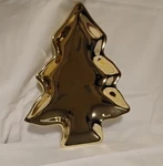Vtg Candy Dish Christmas Shine Metallic Gold Tree Plate Studio Nova KT300/500. Fixed Price $10.00.