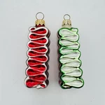 Seasons Cannon Falls Green & Red Ribbon Candy Delight Glass Christmas Ornaments. Fixed Price $38.21.