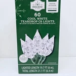 Holiday Time - 60 Cool White Led Teardrop C6 Christmas Lights Green Wire Faceted. Fixed Price $8.95.