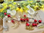 39" Red Ball Diamond Crystal Jingle Bells Spray Pick Christmas New Raz F3309821. Fixed Price $17.95.