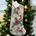 Coastal Beach Christmas Stocking Coral Sea Turtles Santa Hat Beaded Blue 22 New. Fixed Price $35.00.