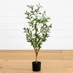 Artificial Olive Tree In Black Pot Planter, Green/brown 36" Tall Decor. Fixed Price $25.00.