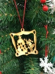 Christmas Natural Wood Tree Ornaments Santa Window. Fixed Price $6.95.