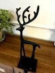 Holiday Time Black Christmas Stocking Holder Bronze Reindeer Hanger Nwt. Fixed Price $37.95.