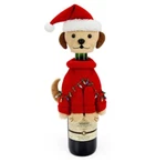 Nicholas Square Christmas Santa Paws Puppy Dog Wine Bottle Cover Bag Decor. Fixed Price $12.00.