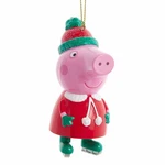 Peppa Pig With Green Santa Hat 3 1/2-INCH Hanging Blow-mold Ornament By Kurt S.. Fixed Price $5.69.