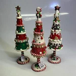 Gerson (set Of 3) Clay Dough Holiday Candy Tree Collectables 15"X4" Multicolor. Fixed Price $72.80.