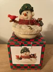 Christmas Snowman Candle Jar Topper 3.5" Tall Rc 3710 Imagination Action Euc. Fixed Price $11.50.
