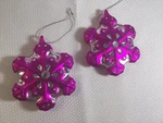 (2) Neon Pink & Silver Glass Blown Snowflake Ornaments Vintage. Fixed Price $15.00.