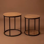 Mollie Contemporary Nesting Tables Set Of 2 Modern Wood Metal Accent Side End. Fixed Price $89.00.