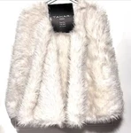 Tahari White Silver Tinsel Soft Faux Fur Christmas Tree Skirt 52" Luxurious. Fixed Price $99.99.