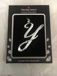 Harvey Lewis Silver Initial Swarovski Elements Christmas Holiday Ornament. Fixed Price $12.49.