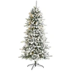 Nearly Natural 6FT. Flocked Livingston Fir Artificial Christmas Tree With Pine. Fixed Price $178.38.