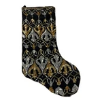Pier 1 Imports Black Velvet Silver & Gold Beaded Sequin Christmas Stocking Vtg. Fixed Price $19.20.