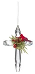 Ganz Kissing Krystal Acrylic 7" Hanging Mistletoe Cardinal Cross. Fixed Price $23.50.