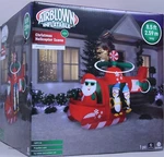 Gemmy Christmas 8.5 Ft Animated Santa Helicopter W/skydiving Penguins Inflatable. Fixed Price $299.99.