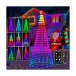 8FT Lighted Outdoor Christmas Tree, 340 Led Smart Cone Music Sync Rgb F.... Fixed Price $168.77.