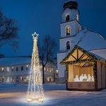 Apluschoice 12FT Solar Christmas Cone Tree Light 8MODES Outdoor Decor Warm White. Fixed Price $225.90.
