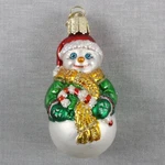Old World Christmas Candy Cane Snowman Blown Glass Ornament Merck Family Owc 3". Fixed Price $10.46.