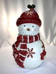 St. Nicholas Square Winter Wishes Snowman Cookie Jar 14" Christmas Red Scarf. Fixed Price $23.50.