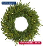 Nearly Natural 24IN Artificial Long Pine Christmas Wreath Faux Greenery With Cle. Fixed Price $50.61.