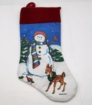 Fun Vintage Snowman Deer Christmas Stocking Frosty. Fixed Price $9.35.