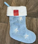 Target Wondershop Blue White Fuzzy Christmas Stocking 14 Stars New With Tags. Fixed Price $8.00.