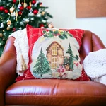Envogue House In Red Christmas Holiday Accent Pillow New. Fixed Price $40.00.