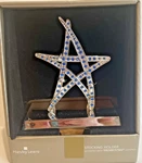 Harvey Lewis Swarovski Crystals Metal Blue Star Christmas Stocking Hanger Holder. Fixed Price $23.63.