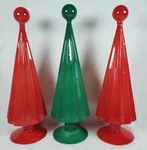 Set Of 3 Pleated Glass Christmas Tree 12 Inch Table Top Desk Decor New With Tags. Fixed Price $44.95.