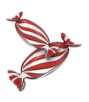 Godinger Crystal Peppermint Tray Set Of 2 Red & Clear Candy Holiday Xmas Decor. Fixed Price $44.90.