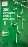 Home Accents Holiday 200 Ct Warm White Mini Led Icicle Set 17.5 Ft. Fixed Price $19.99.