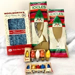 Vtg Double Glo Icicles Woolworths Blue Tinsel Westinghouse Ge Christmas Bulbs. Fixed Price $19.00.