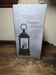 Christmas Forever 10.5" Snowman Broom Birds Glitter Lantern Globe Lighted Nob. Fixed Price $29.99.