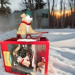Vintage 97 Hallmark Nikki Dog Sleigh Christmas Stocking Hanger - Original Box. Fixed Price $15.33.