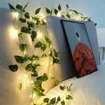 Artificial Green Leaf Vine String Lights Fairy Battery Powered Decor. Fixed Price $15.90.