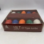 Open Box Jumbo C7 Replacement Light Bulbs Multi-color Christmas Enchanted Forest. Fixed Price $35.00.
