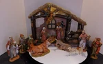 Fontanini 5" Scale 14PC Nativity Figurines With Lighted Resin Stable. Fixed Price $275.00.