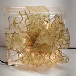 Gold Lighted Glass Block Holiday Christmas Table Window Display 8X8X3 Party. Fixed Price $15.99.
