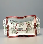 Holiday Rectangular Appetizer Platter New Grasslands Road Ceramic Tray. Fixed Price $19.99.