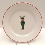 Santas Reindeer Plate Donner Ltd Christmas Dessert Salad 8". Fixed Price $12.50.