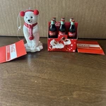 Set Of 2, Kurt Adler Coca-cola 6 Pack & Polar Bear Ornaments. Fixed Price $24.99.