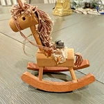 2 Vintage Wood Ornaments Gibson Rocking Horse & Reindeer Pocket. Fixed Price $10.00.